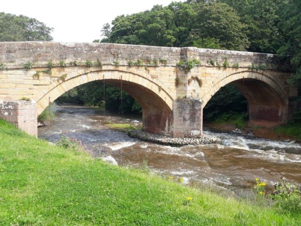 View of bridge over the River Caldew